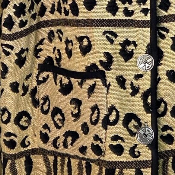 Vintage Jane Ashley Casual Lifestyle Animal Print Tapestry Woven Jacket M Cotton - Picture 4 of 6